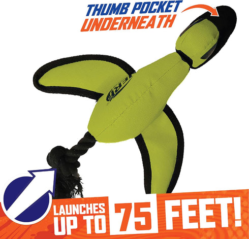 Nerf Dog Large Nylon Launching Duck in Green