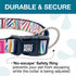 Max & Molly Rainbow Zebra Stripes Dog Collar with Safety QR Code Dog Tag - Soft, Adjustable, & Waterproof Collar, Cute Animal Print Designs for both Girl and Boy Dogs & Puppies, Large