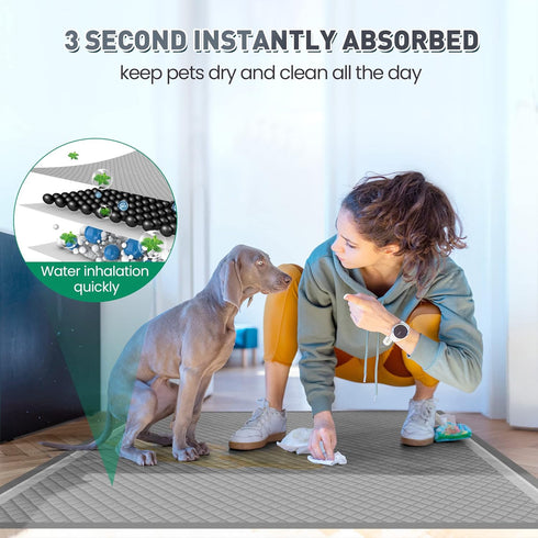 36"x36" Boscute Charcoal Super Absorbency Puppy Pads, Activated Carbon Odor-Control XXXL Leak-Proof Pet Training Pee
