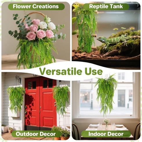 RAINFLOW 3PCS Artificial Terrarium Plants - Lifelike Reptile Habitat Vines, Fake Hanging Plants with Bendable Vine