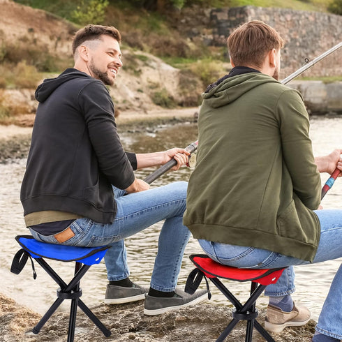 3 Pack Beeveer Folding Camping Stool Portable Small Collapsible Chair Tripod Stool Hiking Chair for Fishing, Beach