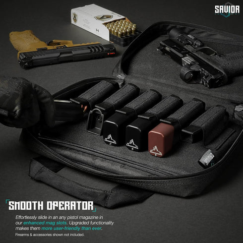 Savior Equipment Tactical Double Scoped Handgun Firearm Case, Pistol Bag for Outdoor Hunting, Lockable Compartment