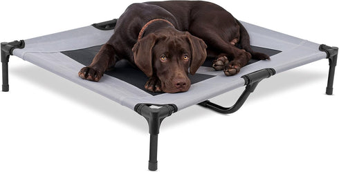 Internet's Best Elevated Dog Bed - Medium Grey - 36 x 30 - Cool Breathable Mesh - Indoor or Outdoor Use