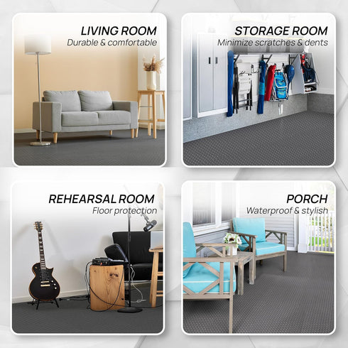 Yes4All 11,15,32,99 EVA Interlocking Mats, Puzzle Floor Tiles, Foam Floor Padding with Border for Furniture, Home