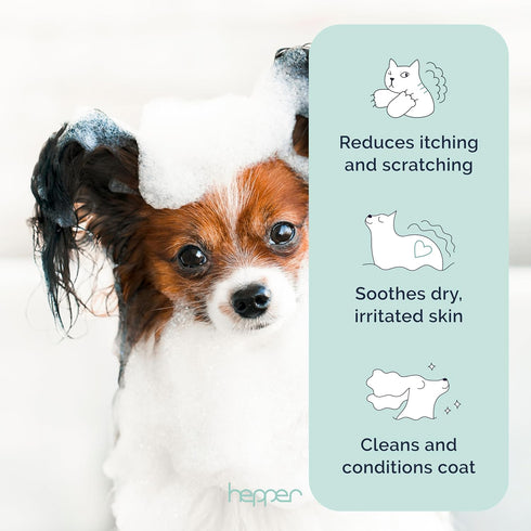 Hepper Oatmeal Shampoo for Dogs, Cats, and Other Pets - All Natural, Sensitive Skin Treatment - Cucumber & Aloe