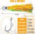 6PCS Lures,6inch/9inch Saltwater Trolling Soft Squid Skirts Lure for Marlin Tuna Mahi Dolphin Durado Wahoo Trolling
