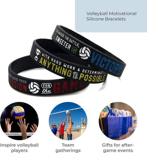 Inkstone Volleyball Motivational Silicone Bracelets, Sport Gift Wristbands