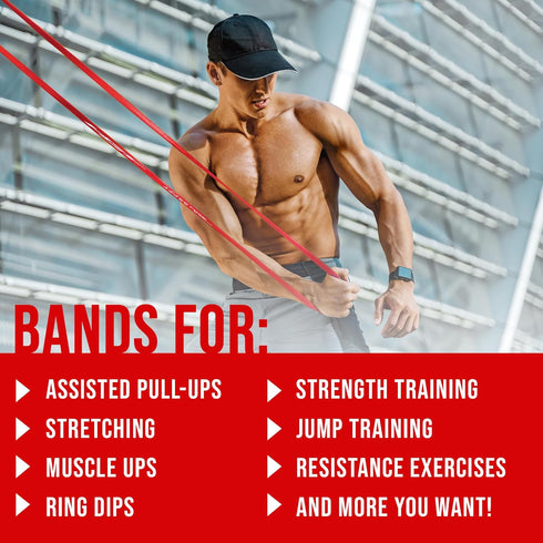 HGT Long Resistance Band, Extra Strength Latex-Free Workout Band for Home and Gym, Supports Yoga & Pilates