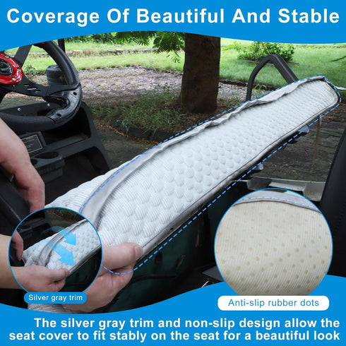Golf Cart Seat Covers for EZGO, Club Car, Enhanced Quality Material, 50.2''x 29.7'', Easy to Install, Gray Golf Cart