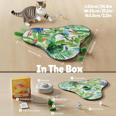 Pet's Var Interactive Cat Toys for Indoor Cats - Automatic Anti-Boredom Butterfly Toy with Plush Flutter Tail