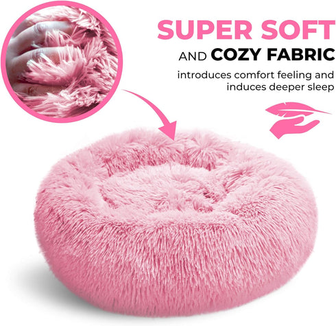 Cat Bed, Washable Cat Beds for Indoor Cats, Calming Pet Bed, Large Cat Bed, Kitty Kitten Bed