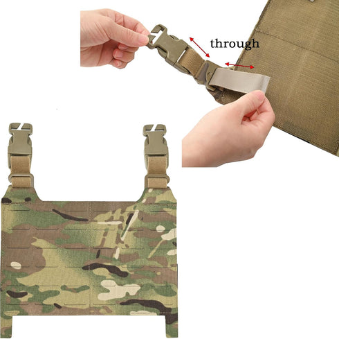 Tactical MOLLE Placard - Molle Front Flap Kit with G-Hooks and Buckles for Chest Rig and Hunting Vests