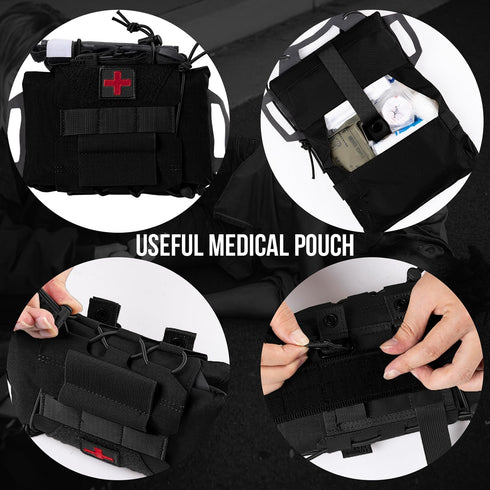 Tactical IFAK Pouch, Rapid Tear-Away First Aid Kit Two-Piece System Medical Pouches Emergency Survival Bag for Outdoor