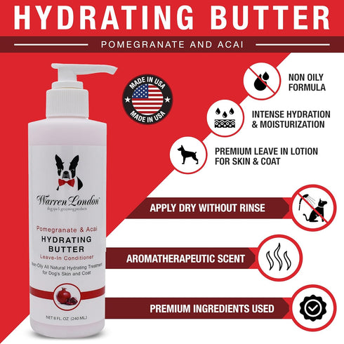 8oz Warren London Butter Combo - Premium Dog Shampoo & Conditioner - Exfoliating Wash with Fragrant Leave