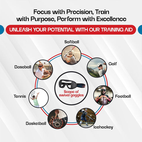 Professional Vision Training Goggles | Lightweight Sports Goggles for Baseball, Basketball, Hockey, Football, Lacrosse,