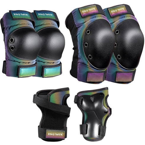 XINDAER Women's Skate Protective Gear Set | 3 in 1 Knee and Elbow Pads, Wrist Guards for Skateboard, Roller Skates,