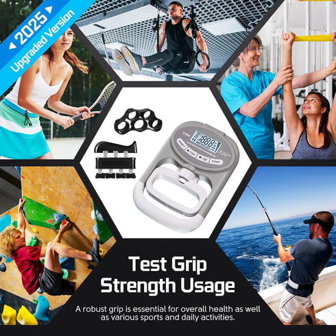 265 Lbs 120 Grip Strength Tester Hand Dynamometer - Grip Strength Trainer Electronic Hand Gripper Strengthener Wrist