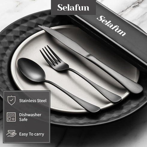 Travel Cutlery Set with Case - 5-Piece Stainless Steel Reusable Flatware Set, Portable Utensils for Camping, Picnic,
