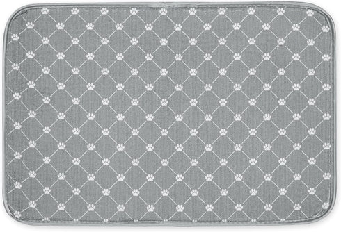 Bone Dry Ultra Absorbent Pet Mat, Machine Washable 12x18, Gray Trellis Print