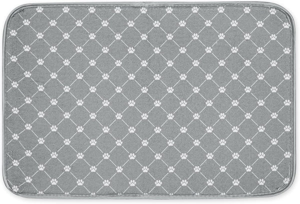 Bone Dry Ultra Absorbent Pet Mat, Machine Washable 12x18, Gray Trellis Print