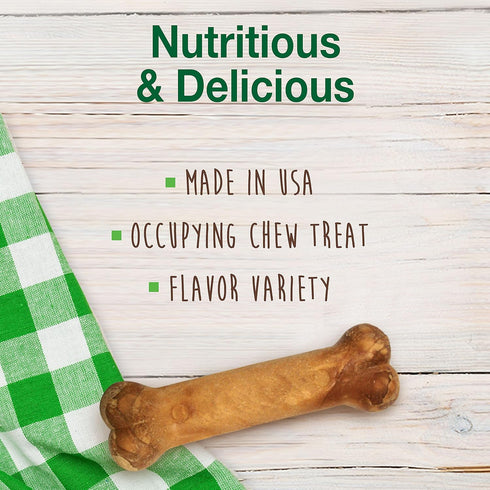 Nylabone Healthy Edibles Natural Dog Chews, Roast Beef, Chicken & Bacon Flavor Treats for Dogs, Small/Regular (3 Count)