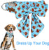 Unique Style Paws Thanksgiving Dog Collar with Bow Tie, Blue Turkey, for Small Medium Large Dogs, Autumn Winter Gifts -