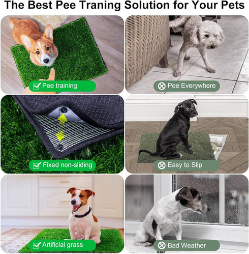 Alckijy 32" 24" Pee Pads for Dogs with Fake Grass, x Indoor Artificial Grass for Dogs Potty, Lawn Pee Pads for Doggie