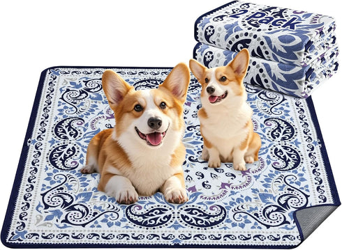 Mozin 1 Pack 72"x72" Washable Pee Pads for Dogs, Super Absorbent Reusable Puppy Pads Waterproof, Leak-Proof & Non-Slip