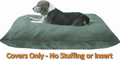 DIY Pet Bed Pillow, Denim Cover + Waterproof Internal Case for Dog/Cat, Medium 36"X29", Olive Green Color - Covers only