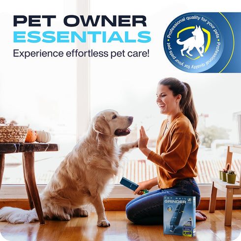 Dog Nail Grinder - Quiet Electric Nail Trimmer for Large Dogs with Guard, Cat Dog Claw Toenail Drill Grinder