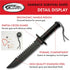 SZCO Supplies 14” Black Steel Handle Sawback Knife - Outdoor Activity/Survival Knife with Leather Sheath, 203442-BK
