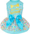 cyeollo Dog Birthday Dress, Tulle Clothes for Small Medium Dogs, Holiday Outfit Apparel, Blue, XL