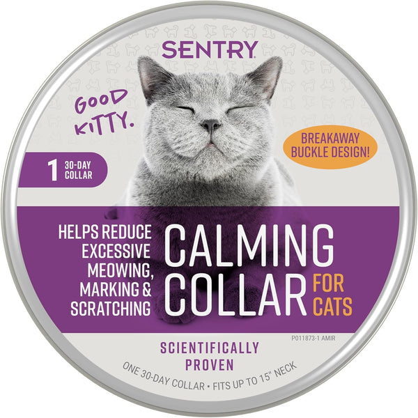 Sentry Calming Collar for Cats, Long-Lasting Pheromone Collar, Reduces Stress and Anxiety, 1 Count