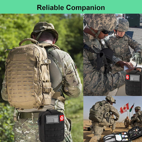 Survival Kit First Aid Gear Tools, Trauma Kit with Molle Pouch for Outdoor, Camping, Hunting, Hiking, Home