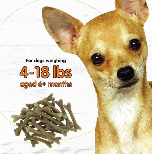 Naturals Super Breath Dental Care Bones for Dogs - 21 Count Mini Treats for Small Dogs, Made in USA