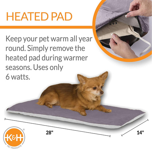 K&H Pet Products Thermo-Pet Mat - Gray 14 X 28 Inches