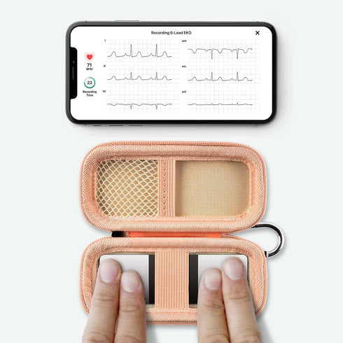 Heart Monitor Case Compatible with AliveCor Kardia Mobile ECG/for KardiaMobile 6L for Apple and Android Device - CASE ONLY (Pink)