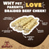Woofley's 6" (20 Count)- Buffalo Beef Cheek Braids Regular - Beef Cheek Dog Chews - No Hide Bones for Dogs
