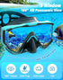 Greatever Snorkel Set Adult, Pano 3 Window Snorkel Mask, Anti-Fog Scuba Diving Mask, Dry Top Snorkel Goggles