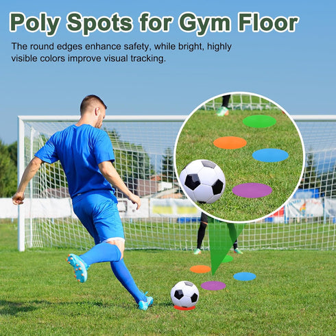 9 18 Spot Markers for Agility Dot, Non-Slip Poly Spots Floor Dots Flat Field Soccer Training Equipment in & Pcs & Red