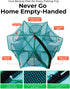 DHOEM 3 Pack 12"x21" 1" Collapsible Hexagon Crab Trap, Cylindrical Crawfish & Bait Trap with Entry Holes, Lobster