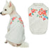 Blueberry Pet Floral Rose Print Pullover Sweatshirt for Dogs - Lightweight Spring Outfit, 10 inch Back Length in Grey