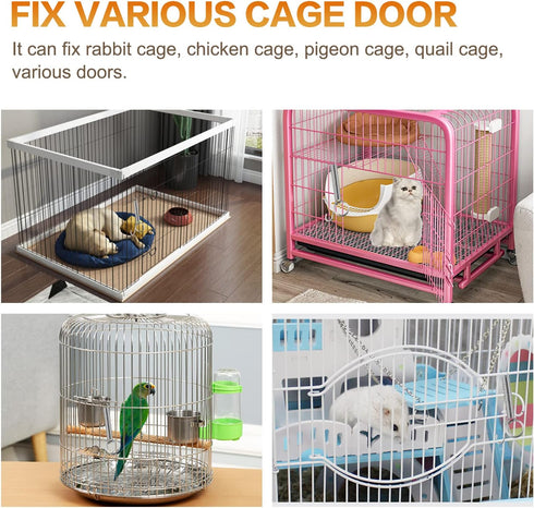 Lockable Spring Cage Latch for Pet Doors, 8.5cm, Silver