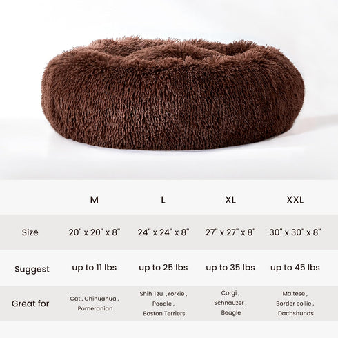 WESTERN HOME WH Calming Dog Bed & Cat Bed, Anti-Anxiety Donut Cuddler, Cozy Soft Round Bed for Small Medium Dogs and