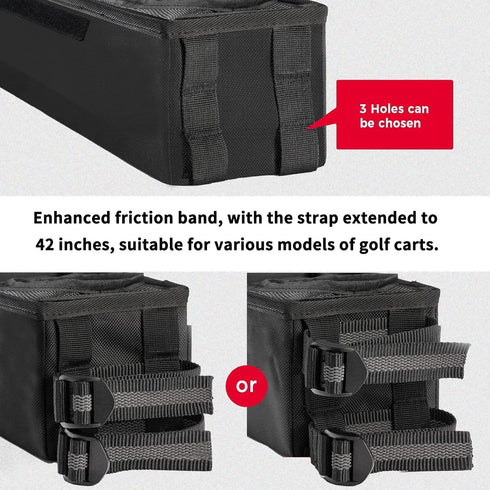 No-Drilling Golf Cart Inner Front Storage Basket with 2 Insulated Cup Holders, Foldable Dash Tray Organizer
