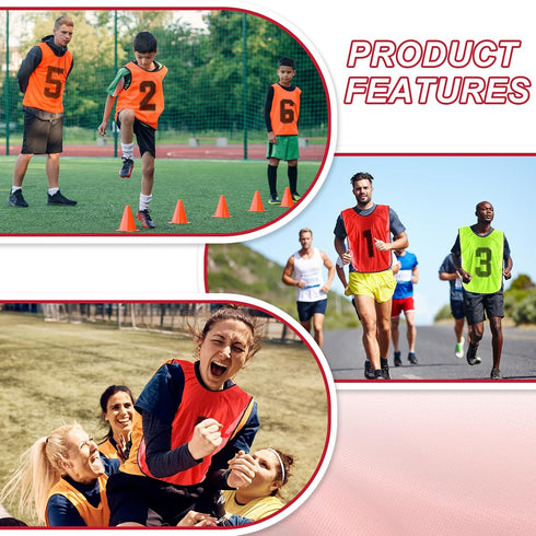 PATIKIL Soccer Training Vest, Team Sports Pinnies Reversible Numbered Soccer Practice Pennies Jerseys Bibs