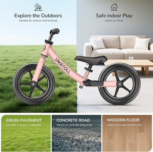 2 18 5 2-3 Umatoll Toddler Balance Bike Year Old, Kids Bike Toy for Months to Years Old, Tool-Free Adjustment, Birthday