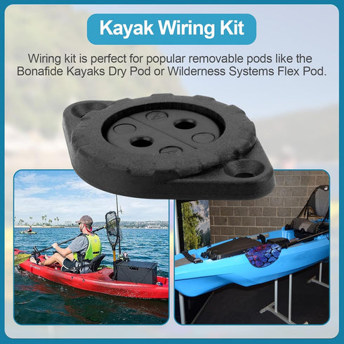 Through Hull Wiring Kit for Kayaks, Thru-Hull Kits for Fish Finders, Motors, Lighting Accessories