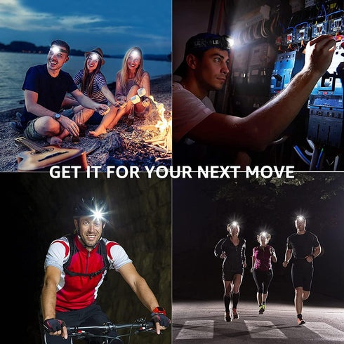 Lepro LED Headlamp Rechargeable - Super Bright Head Lamp with 5 Modes for Camping & Hiking, IPX4 Waterproof