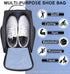 Golf Shoe Bag, Zipper Sports Shoe Strap Bag with Side Accessory Pocket for Golf Accessories (Black)